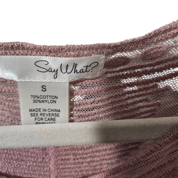 Say What? Pink Lace Crop Top - Picture 2 of 4